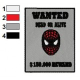 SpiderMan Wanted Dead or Alive Pattern Embroidery Design